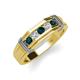4 - Kevin 0.53 ctw London Blue Topaz and Natural Diamond Men Wedding Band (7.80 mm) 