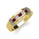 4 - Kevin 0.55 ctw Rhodolite Garnet and Natural Diamond Men Wedding Band (7.80 mm) 