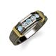4 - Kevin 0.44 ctw Aquamarine and Natural Diamond Men Wedding Band (7.80 mm) 