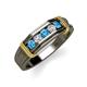 4 - Kevin 0.47 ctw Blue Topaz and Natural Diamond Men Wedding Band (7.80 mm) 