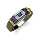 4 - Kevin 0.44 ctw Iolite and Natural Diamond Men Wedding Band (7.80 mm) 
