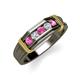 4 - Kevin 0.52 ctw Pink Sapphire and Natural Diamond Men Wedding Band (7.80 mm) 