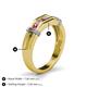 5 - Kevin 0.44 ctw Pink Tourmaline and Natural Diamond Men Wedding Band (7.80 mm) 
