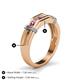 5 - Kevin 0.44 ctw Pink Tourmaline and Natural Diamond Men Wedding Band (7.80 mm) 