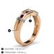 5 - Kevin 0.55 ctw Rhodolite Garnet and Natural Diamond Men Wedding Band (7.80 mm) 