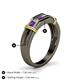 5 - Kevin 0.44 ctw Amethyst and Natural Diamond Men Wedding Band (7.80 mm) 