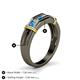 5 - Kevin 0.47 ctw Blue Topaz and Natural Diamond Men Wedding Band (7.80 mm) 