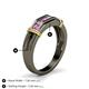 5 - Kevin 0.52 ctw Pink Sapphire and Natural Diamond Men Wedding Band (7.80 mm) 