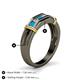 5 - Kevin 0.41 ctw Turquoise and Natural Diamond Men Wedding Band (7.80 mm) 