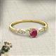 2 - Kiara 0.83 ctw Rhodolite Garnet Oval Shape (6x4 mm) Solitaire Plus accented Natural Diamond Engagement Ring 