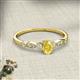 2 - Kiara 0.80 ctw Yellow Sapphire Oval Shape (6x4 mm) Solitaire Plus accented Natural Diamond Engagement Ring 
