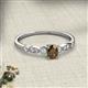 2 - Kiara 0.66 ctw Smoky Quartz Oval Shape (6x4 mm) Solitaire Plus accented Natural Diamond Engagement Ring 