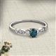 2 - Kiara 0.78 ctw London Blue Topaz Oval Shape (6x4 mm) Solitaire Plus accented Natural Diamond Engagement Ring 