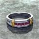 3 - Kevin 0.58 ctw Rhodolite Garnet Men Wedding Band (7.80 mm) 