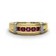 1 - Kevin 0.58 ctw Rhodolite Garnet Men Wedding Band (7.80 mm) 