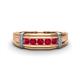 1 - Kevin 0.50 ctw Ruby Men Wedding Band (7.80 mm) 