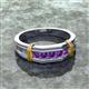 3 - Kevin 0.40 ctw Amethyst Men Wedding Band (7.80 mm) 