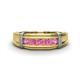 1 - Kevin 0.53 ctw Pink Sapphire Men Wedding Band (7.80 mm) 