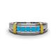 1 - Kevin 0.35 ctw Turquoise Men Wedding Band (7.80 mm) 