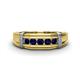 1 - Kevin 0.60 ctw Blue Sapphire Men Wedding Band (7.80 mm) 