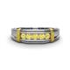 1 - Kevin 0.53 ctw Yellow Sapphire Men Wedding Band (7.80 mm) 