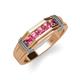 4 - Kevin 0.40 ctw Pink Tourmaline Men Wedding Band (7.80 mm) 