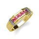 4 - Kevin 0.40 ctw Pink Tourmaline Men Wedding Band (7.80 mm) 