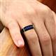 6 - Kevin 0.40 ctw Iolite Men Wedding Band (7.80 mm) 