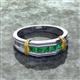 3 - Kevin 0.50 ctw Emerald Men Wedding Band (7.80 mm) 