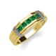 4 - Kevin 0.50 ctw Emerald Men Wedding Band (7.80 mm) 