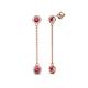 1 - Robin 0.80 ctw Pink Tourmaline Bezel set Women Drop Dangle Earrings 