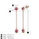 4 - Robin 0.80 ctw Pink Tourmaline Bezel set Women Drop Dangle Earrings 