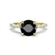 1 - Laila 3.48 ctw Black Diamond (8.00 mm) Hidden Halo Engagement Ring 