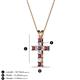 2 - Ethel Rhodolite Garnet and Lab Grown Diamond Cross Pendant 