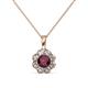1 - Urania 0.95 ctw Ruby (5.00 mm) and Lab Grown Diamond Floral Halo Pendant 