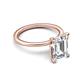5 - Morgan 2.80 ctw Center IGI Certified Lab Grown Diamond Emerald Shape with Prong Studded Natural Diamond Solitaire Plus Engagement Ring 