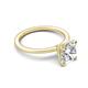 3 - Morgan 1.25 ctw Center Moissanite with Prong Studded Natural Diamond Solitaire Plus Engagement Ring 