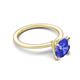 3 - Morgan 1.33 ctw Center Tanzanite with Prong Studded Natural Diamond Solitaire Plus Engagement Ring 