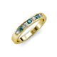 3 - Kathiryn 3.00 mm London Blue Topaz and Lab Grown Diamond 7 Stone Wedding Band 