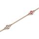 4 - Aizza (5 Stn/3mm) Petite Pink Tourmaline and Diamond Station Bracelet 