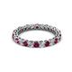 6 - Tiffany 2.40 mm Rhodolite Garnet and Diamond Eternity Band 