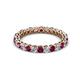 6 - Tiffany 2.40 mm Rhodolite Garnet and Lab Grown Diamond Eternity Band 