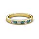 5 - Kathiryn 3.00 mm London Blue Topaz and Diamond 7 Stone Wedding Band 