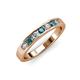 3 - Kathiryn 3.00 mm London Blue Topaz and Diamond 7 Stone Wedding Band 