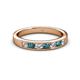 5 - Kathiryn 3.00 mm London Blue Topaz and Diamond 7 Stone Wedding Band 