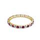 7 - Audrey 2.00 mm Rhodolite Garnet and Diamond U Prong Eternity Band 