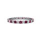 1 - Audrey 2.00 mm Rhodolite Garnet and Lab Grown Diamond U Prong Eternity Band 