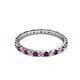 7 - Audrey 2.00 mm Rhodolite Garnet and Lab Grown Diamond U Prong Eternity Band 
