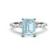 1 - Laila 2.48 ctw Aquamarine Emerald Shape (9x7 mm) Hidden Halo Engagement Ring 