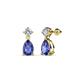 1 - Arina Pear Shape 7x5 mm Iolite and Diamond Dangle Stud Earrings 